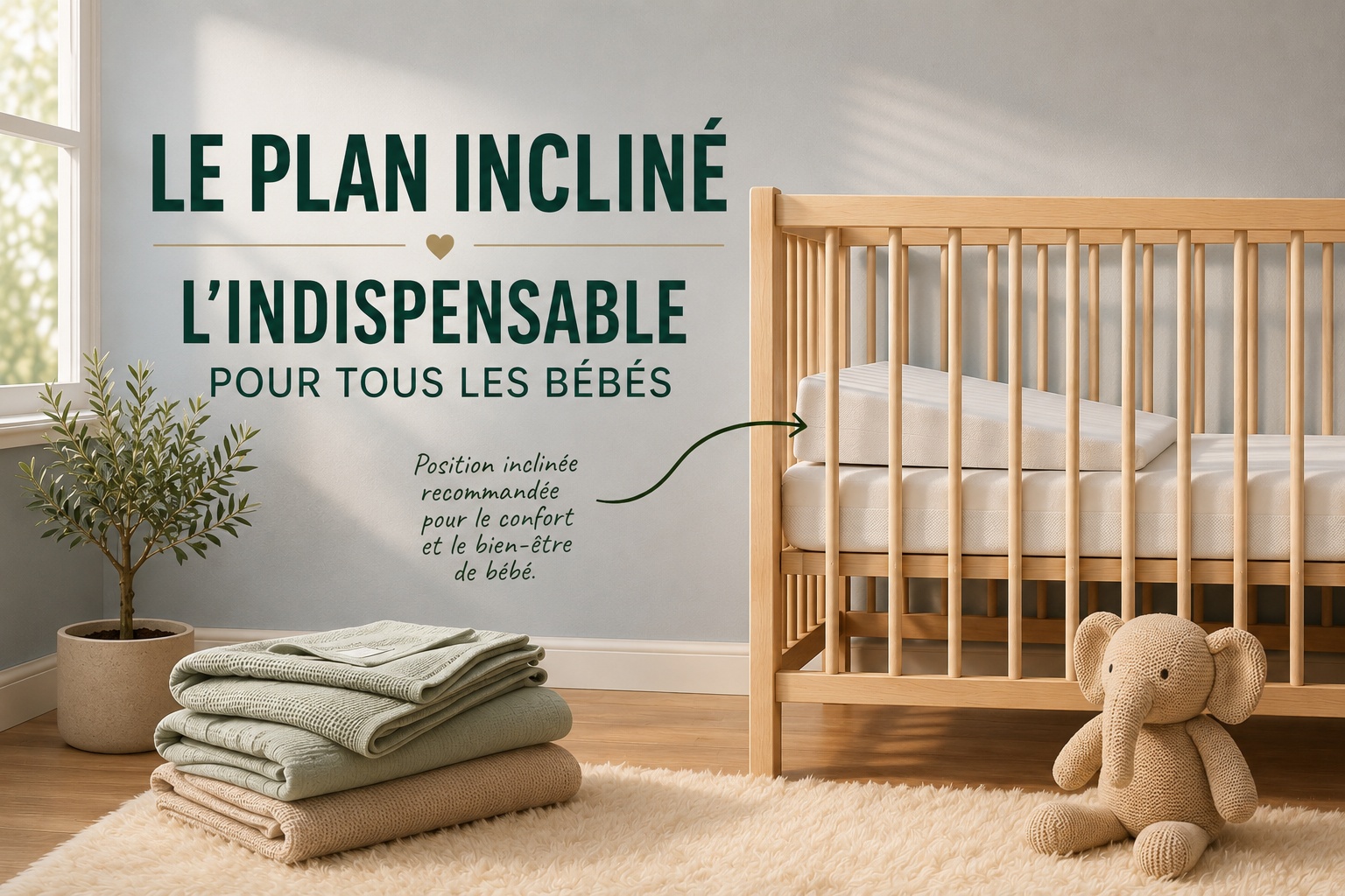 Plan incliné Babysom en situation dans un lit bébé